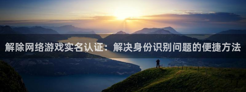 杏盛平台代理：解除网络游戏实名认证：解决身份识别问题的便捷方