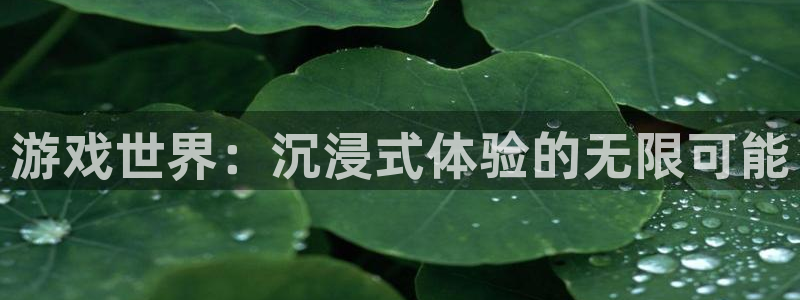 杏盛开户地址：游戏世界：沉浸式体验的无限可能